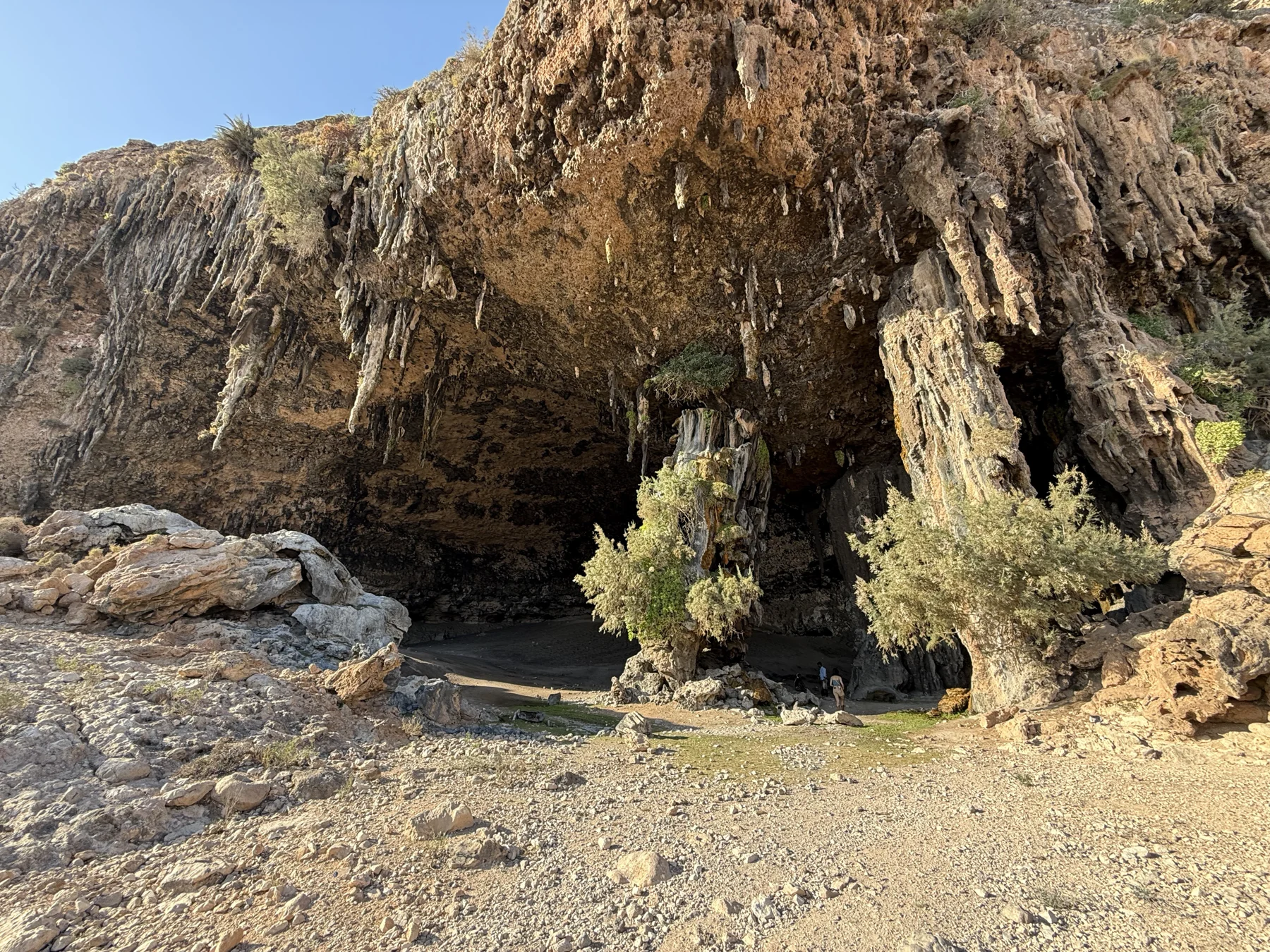 The broad limestone entrance of Digub Cave in Socotra